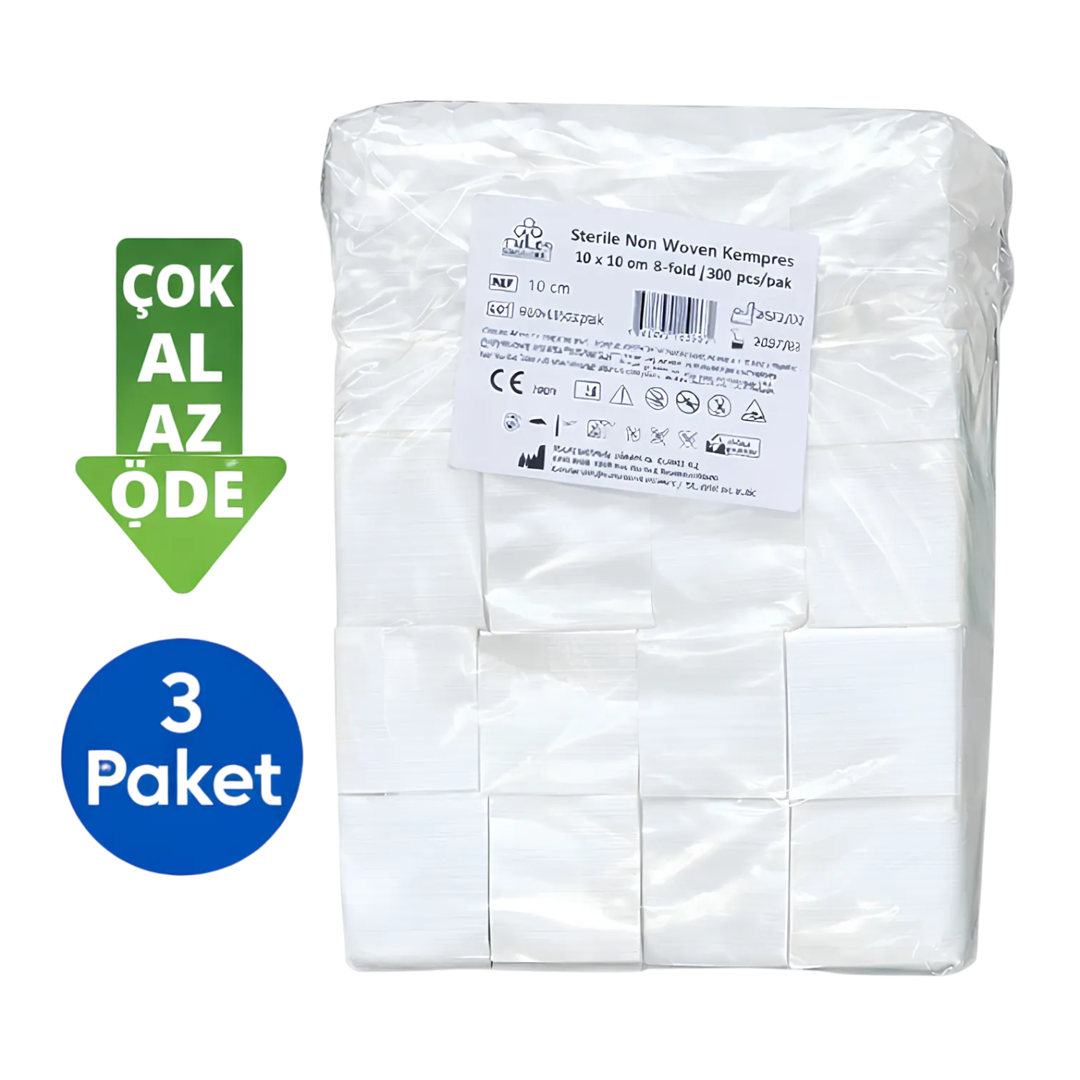 Tules Non Steril Yüksek Emici Spanç 5x5 4 Kat 1000'lik Paket x 3 Paket