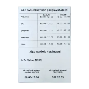 Aile Sağlığı Merkezi Tabelası