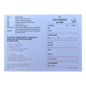 Bebek ve Çocuk Aşı Kartı 100'lük