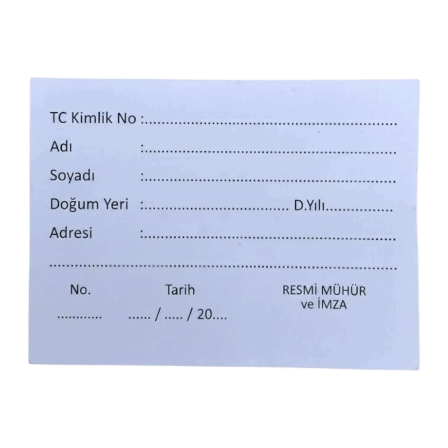 Kan Grubu Kartı 100'lük