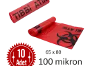 Tıbbi Atık Torbası 65x80 Büyük Boy 10'lu
