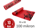 Tıbbi Atık Torbası Kalın Rulo 10 adetlik 55x65