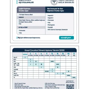 Bebek ve Çocuk Aşı Kartı 100'lük
